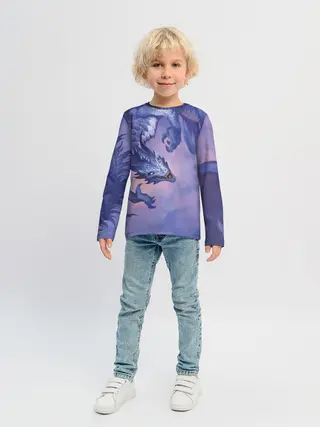 Детский лонгслив / Дракон воды