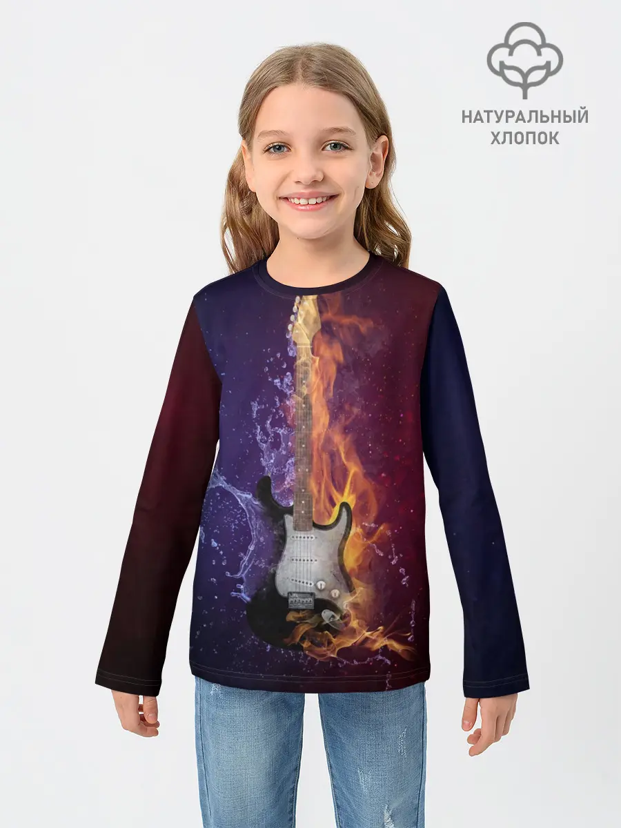 Детский лонгслив / Гитара огня