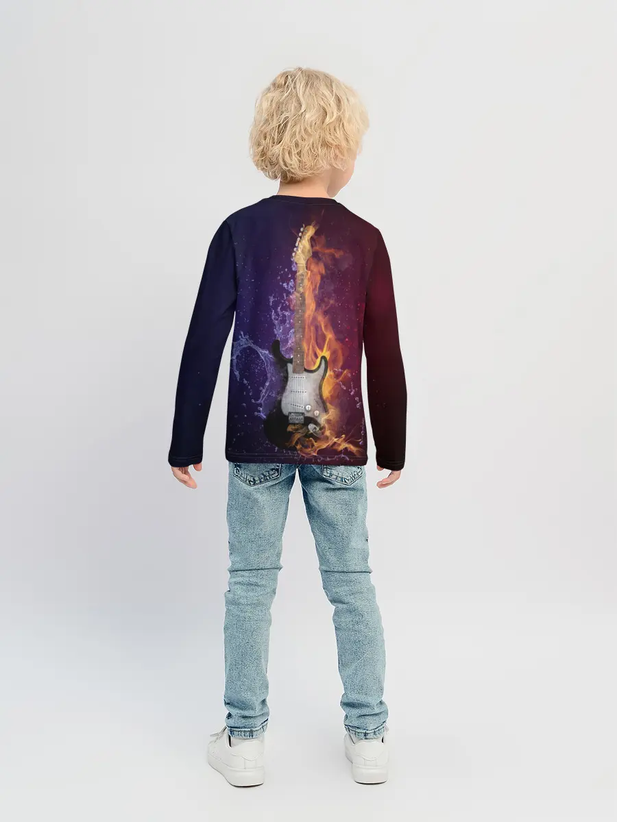 Детский лонгслив / Гитара огня