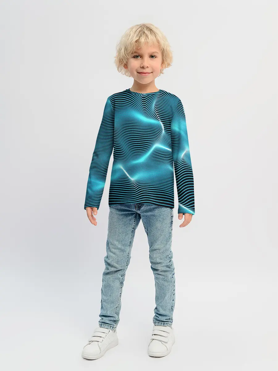Детский лонгслив / Neon lines