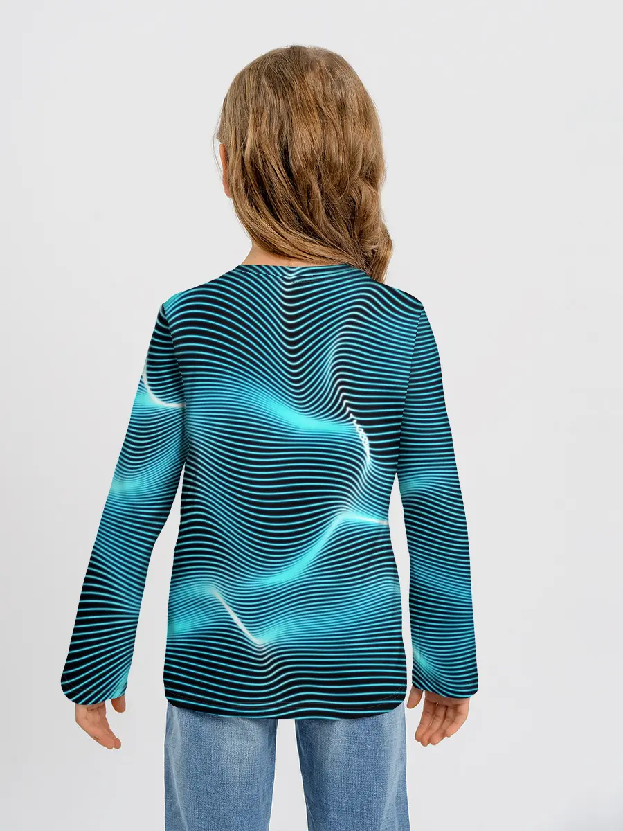 Детский лонгслив / Neon lines