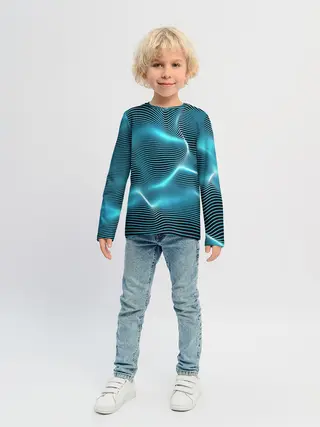 Детский лонгслив / Neon lines