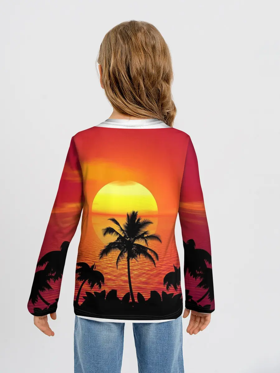 Детский лонгслив / Пальмы на фоне моря