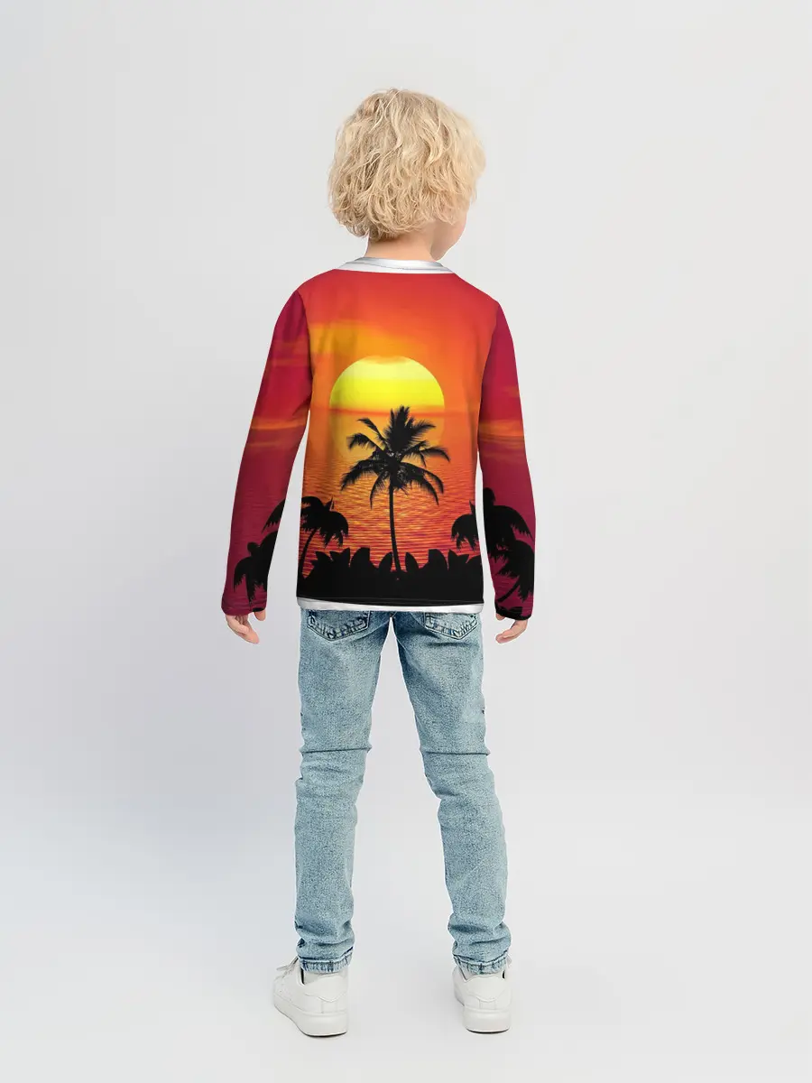 Детский лонгслив / Пальмы на фоне моря