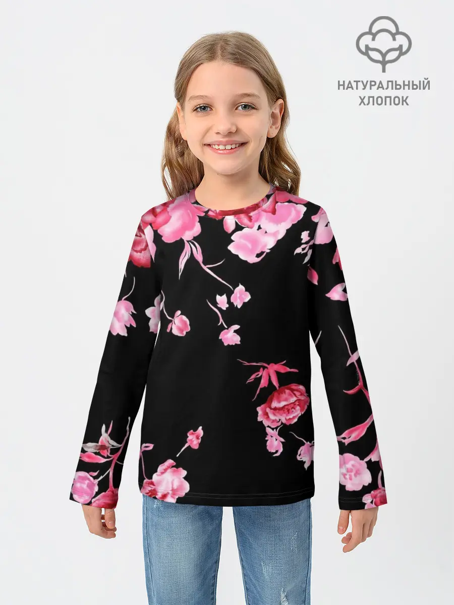 Детский лонгслив / Цветы