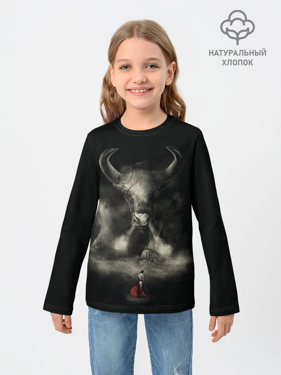 Детский лонгслив / Бык 2021