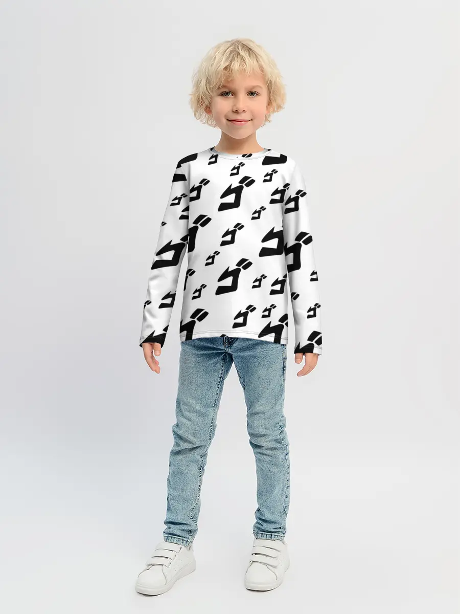 Детский лонгслив / JOJO PATTERN BW