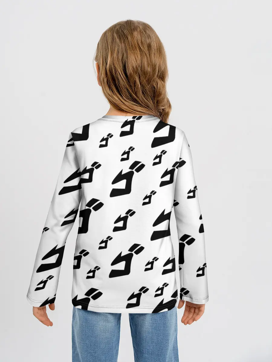 Детский лонгслив / JOJO PATTERN BW
