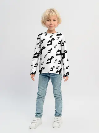 Детский лонгслив / JOJO PATTERN BW