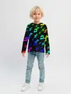 Детский лонгслив / Радужный Паттерн Лого ДжоДжо