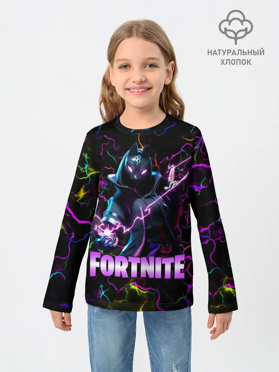Детский лонгслив / Fortnite | Молнии