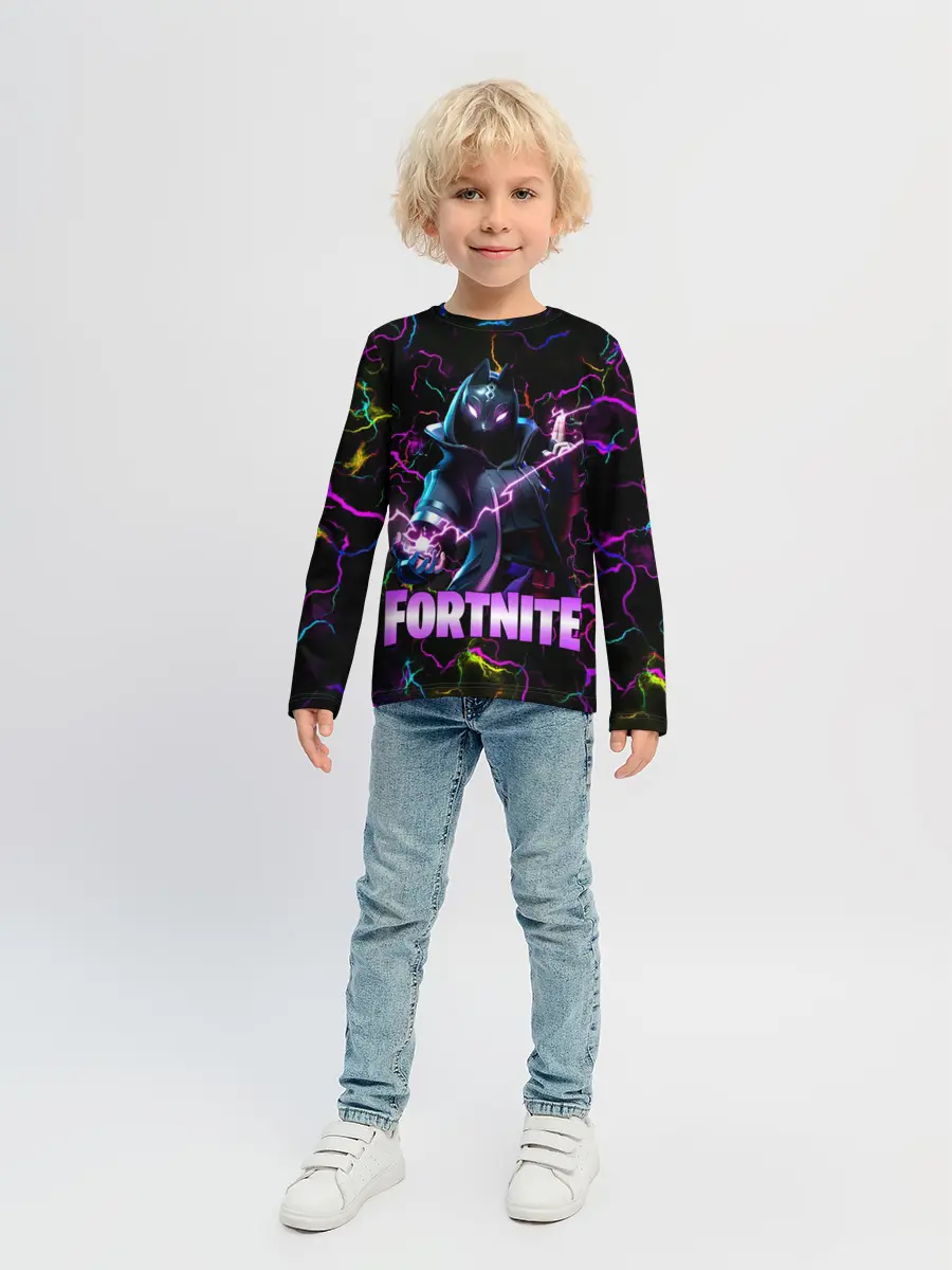 Детский лонгслив / Fortnite | Молнии