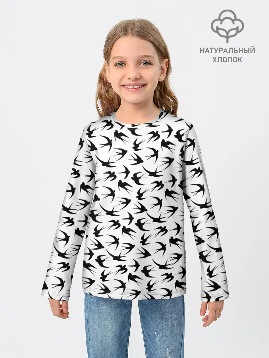 Детский лонгслив / Ласточки