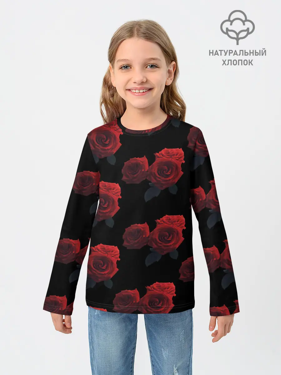 Детский лонгслив / Роза