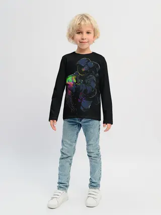 Детский лонгслив / Медуза и космонавт