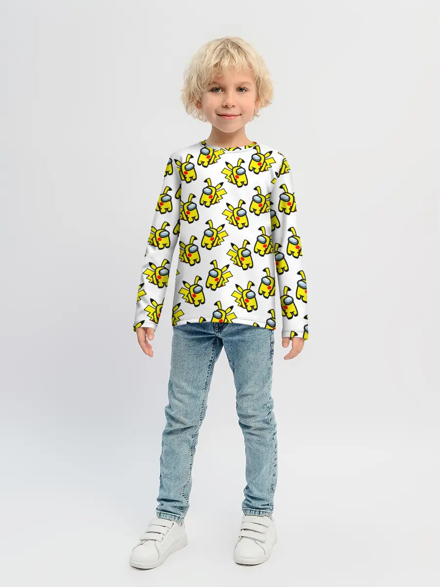Детский лонгслив / Among us Pikachu