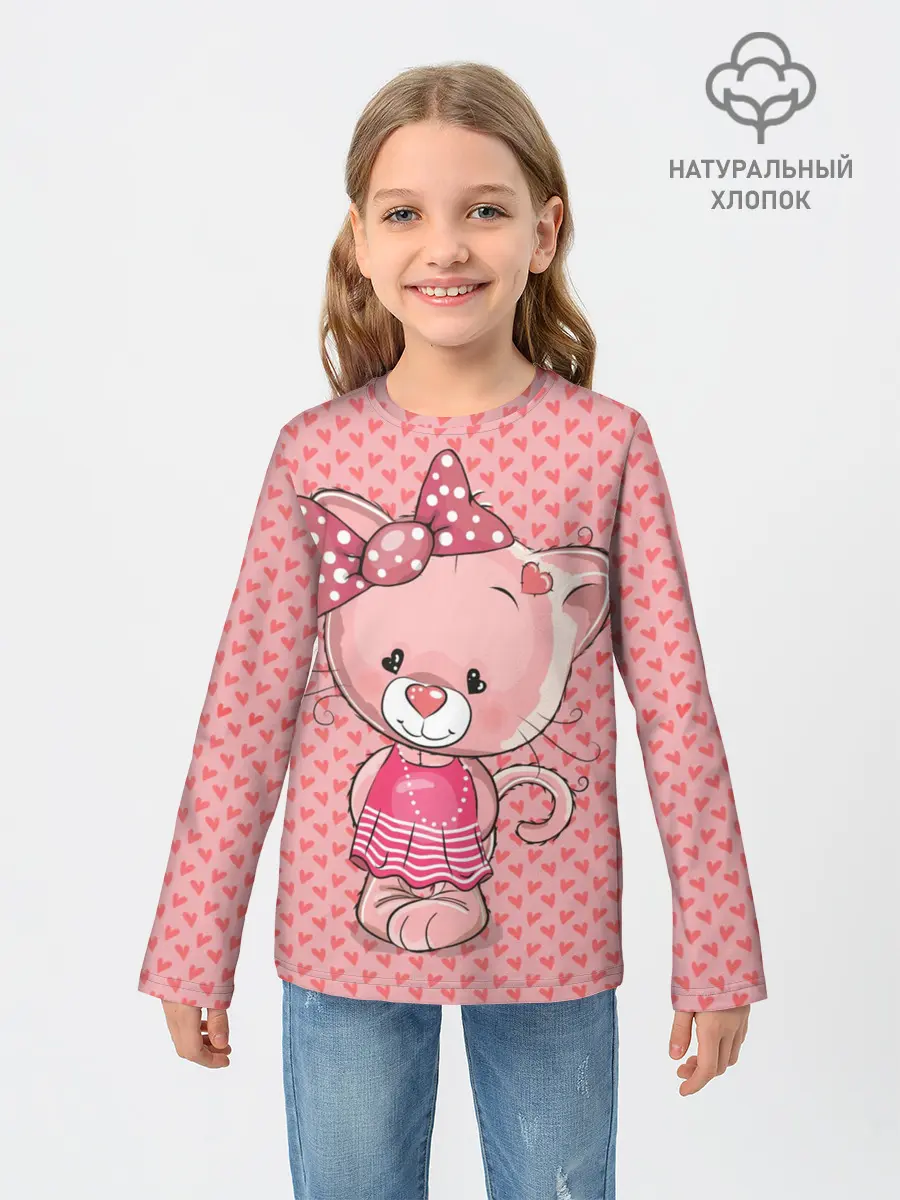 Детский лонгслив / Котенок