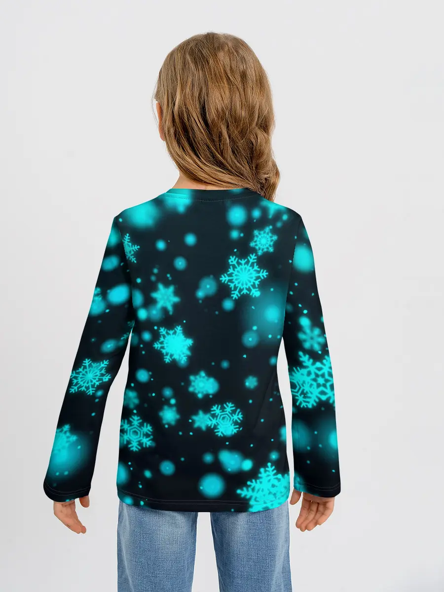 Детский лонгслив / Новогодний пингвин