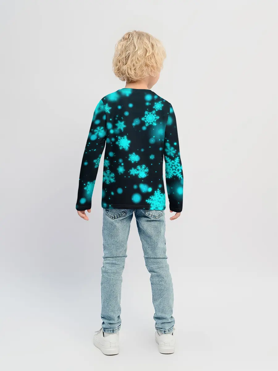 Детский лонгслив / Новогодний пингвин