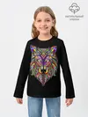 Детский лонгслив / Разноцветный Волк