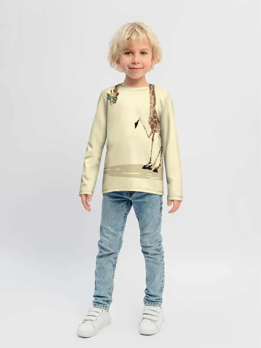 Детский лонгслив / жираф на шее