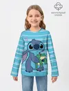 Детский лонгслив / Стич с лягушкой