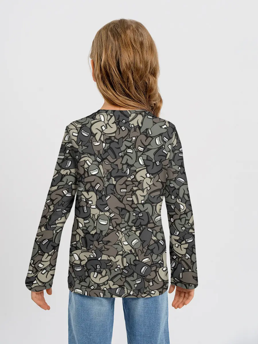 Детский лонгслив / Камуфляж Амонг Ас