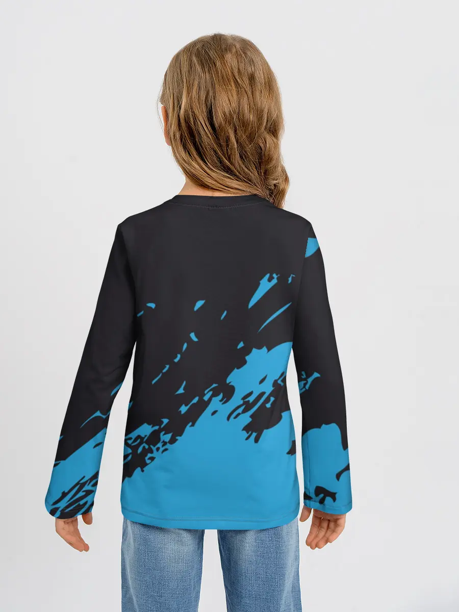 Детский лонгслив / One Piece синий всплеск