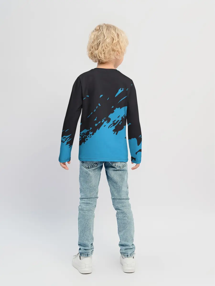 Детский лонгслив / One Piece синий всплеск