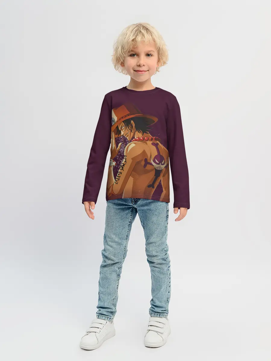 Детский лонгслив / One Piece. Портгас Д. Эйс