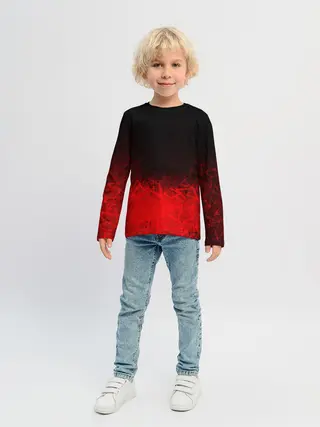 Детский лонгслив / КРАСНО-ЧЕРНЫЙ ГРАДИЕНТ