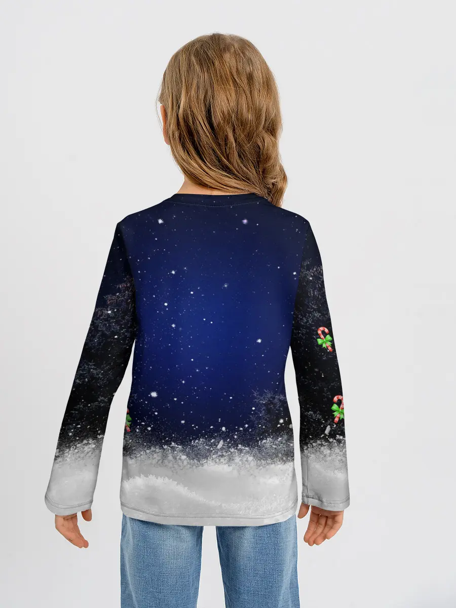 Детский лонгслив / Новогодний Кот