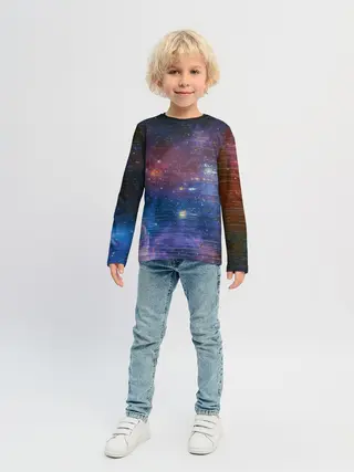 Детский лонгслив / Glitch space