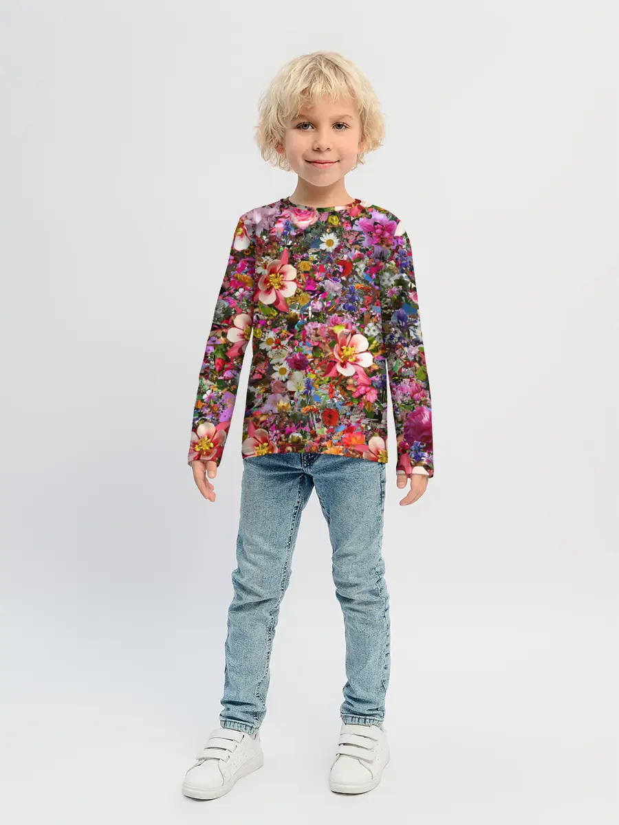 Детский лонгслив / Разные цветы