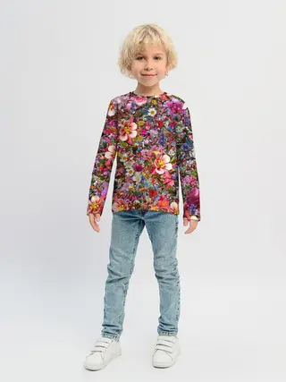 Детский лонгслив / Разные цветы