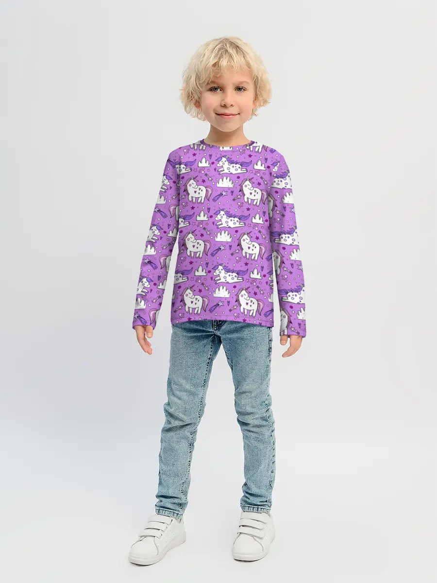 Детский лонгслив / Unicorn pattern