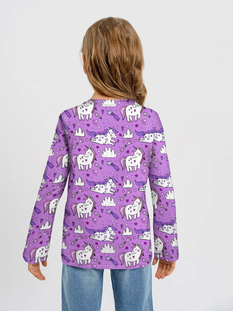 Детский лонгслив / Unicorn pattern