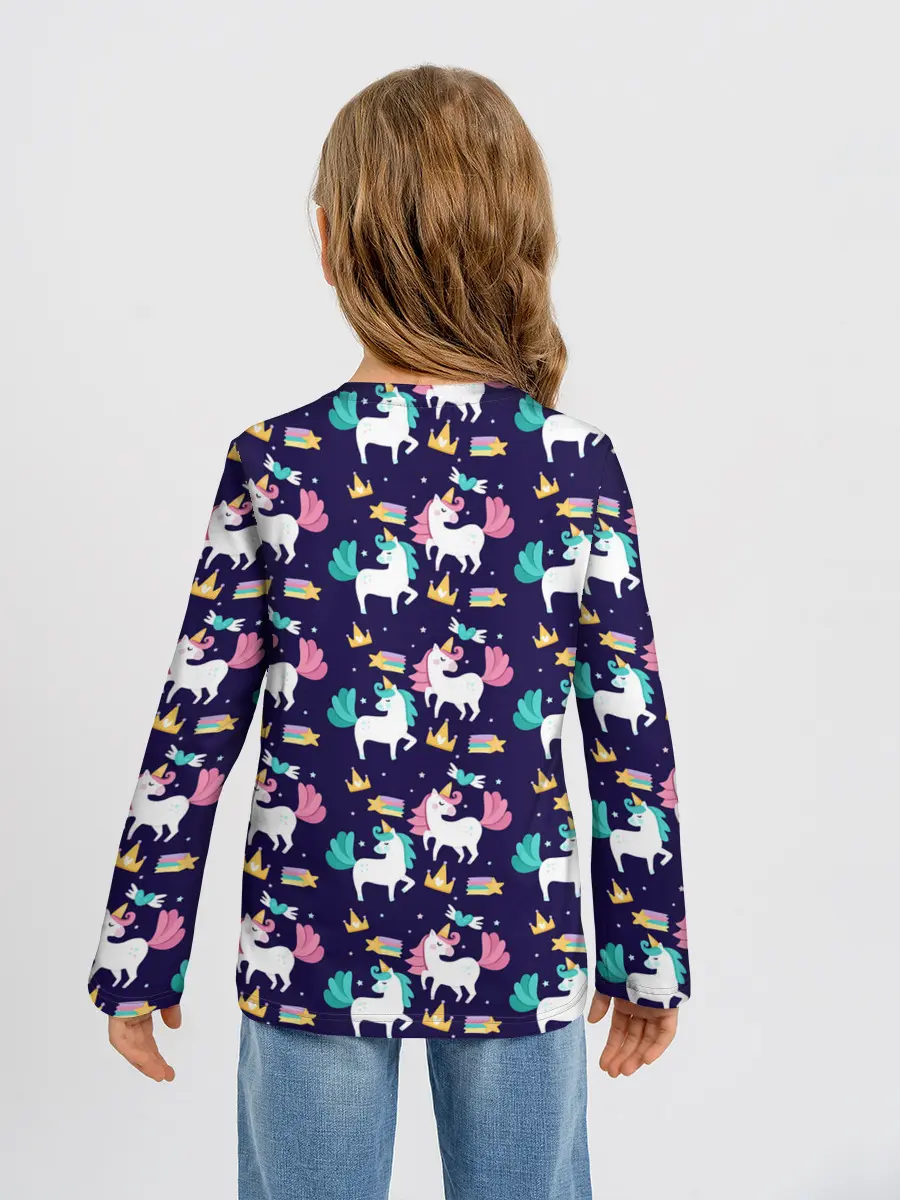 Детский лонгслив / Unicorn pattern