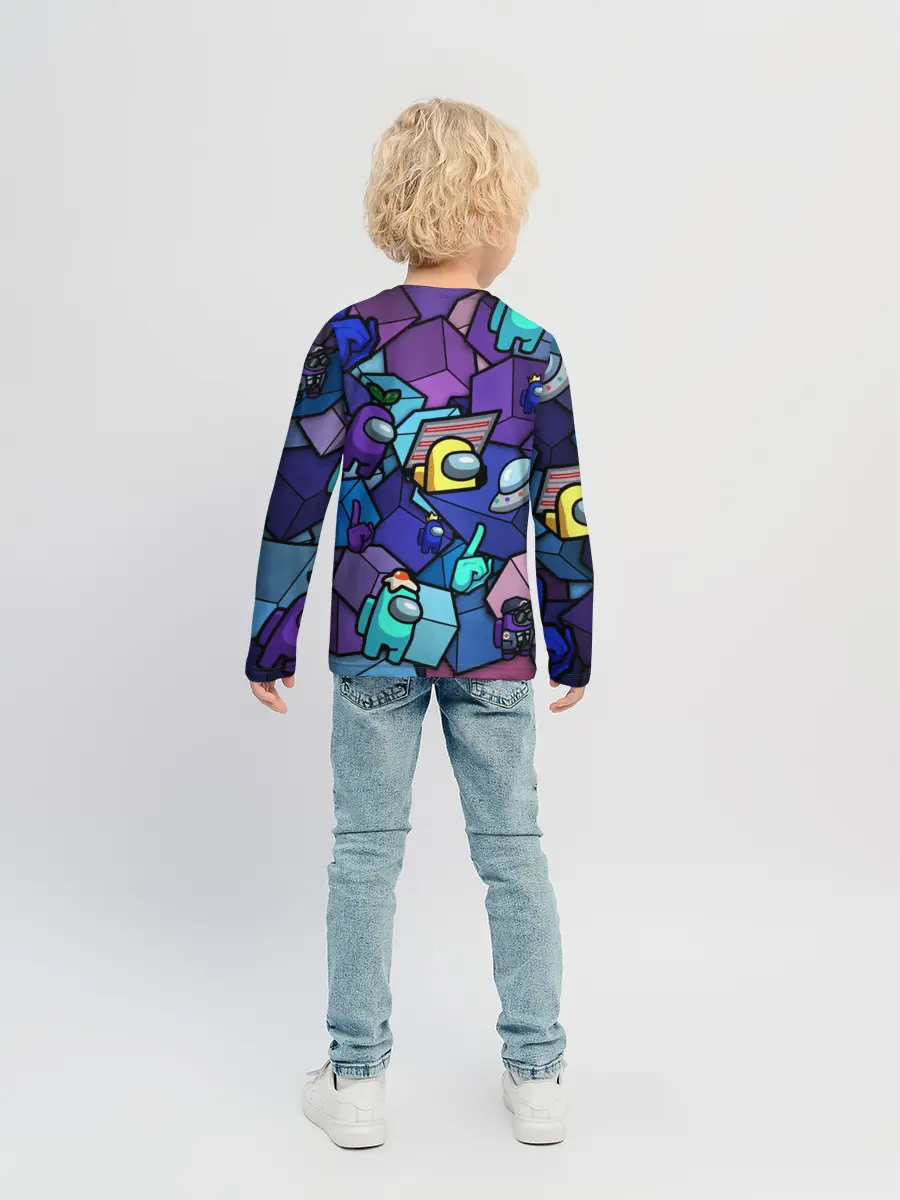 Детский лонгслив / Among Us кубики