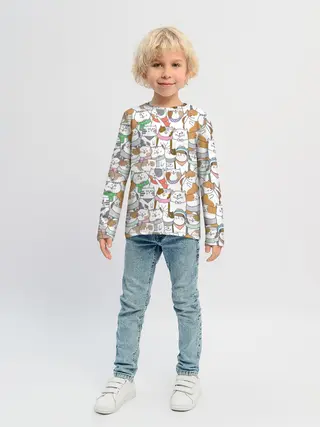 Детский лонгслив / Большая семья котиков
