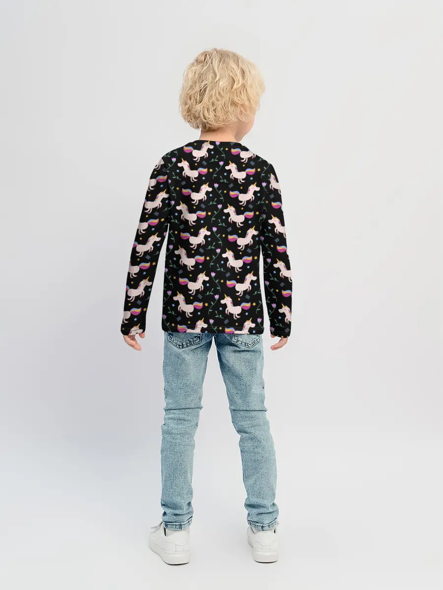 Детский лонгслив / Unicorns pattern