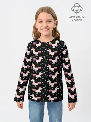 Детский лонгслив / Unicorns pattern