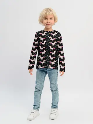 Детский лонгслив / Unicorns pattern
