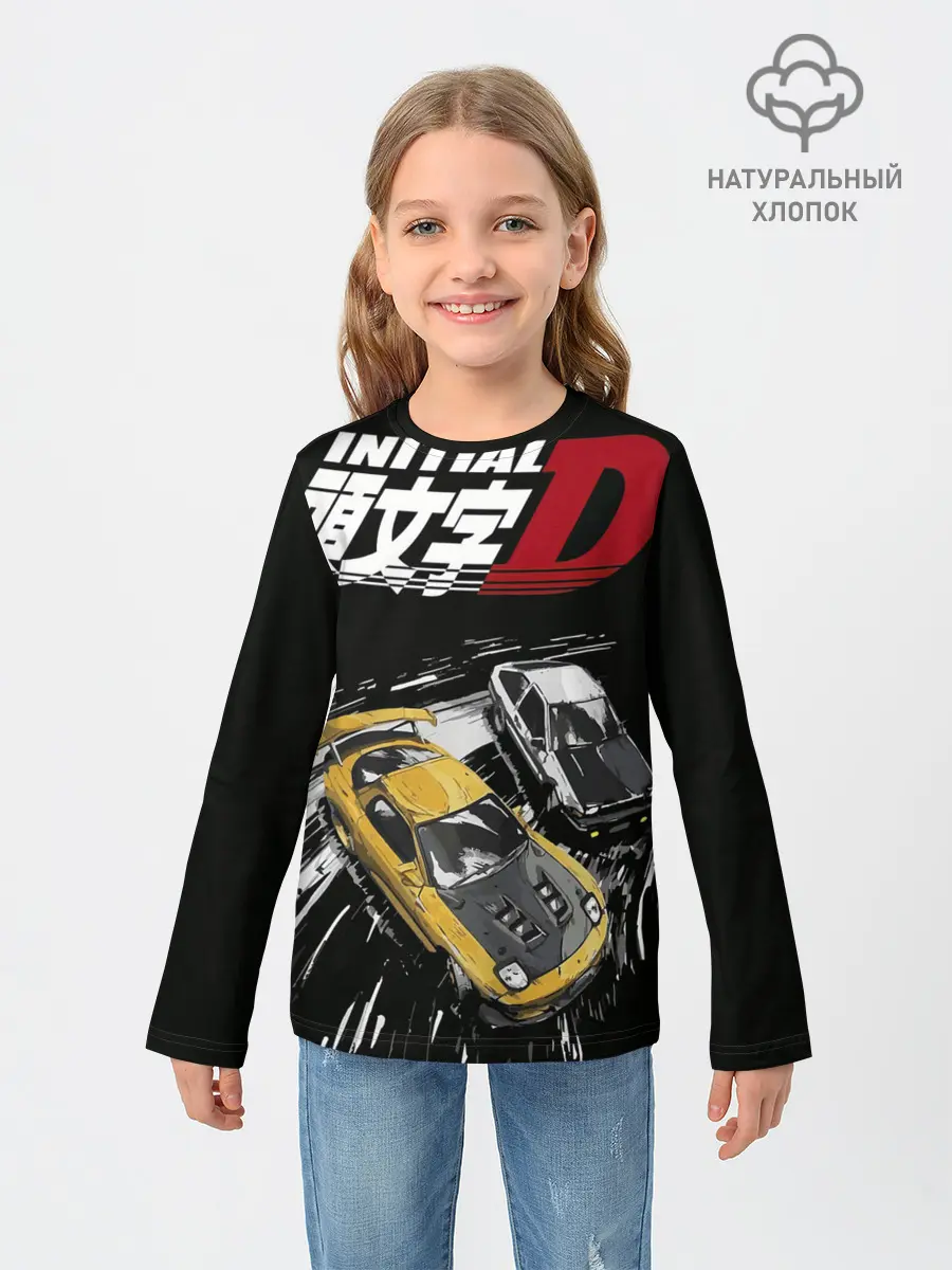 Детский лонгслив / Initial D две машины