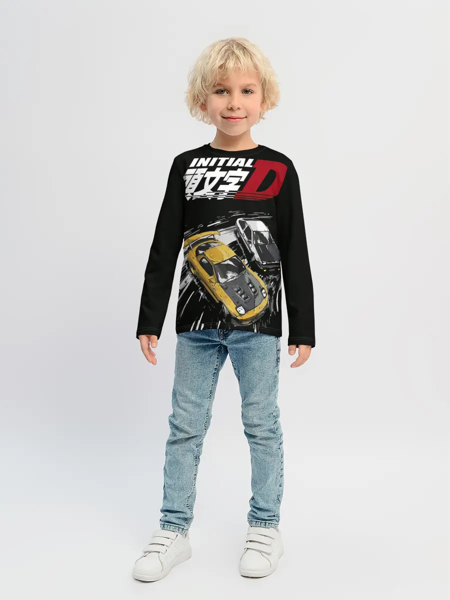 Детский лонгслив / Initial D две машины
