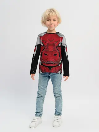 Детский лонгслив / Красный бык