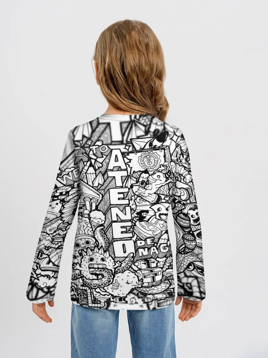 Детский лонгслив / Doodle граффити