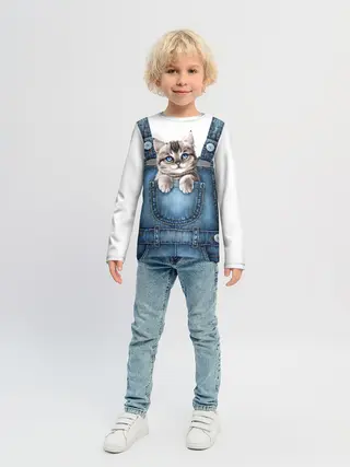 Детский лонгслив / КОТЕНОК В КАРМАНЕ