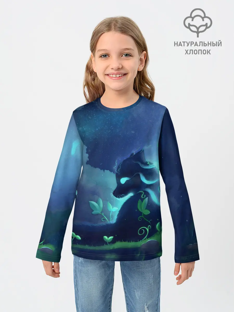 Детский лонгслив / Панда и лиса