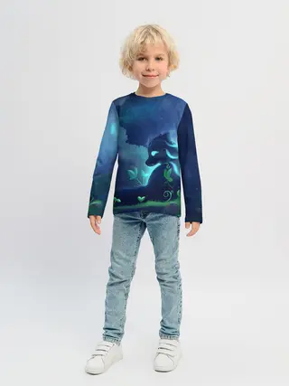 Детский лонгслив / Панда и лиса